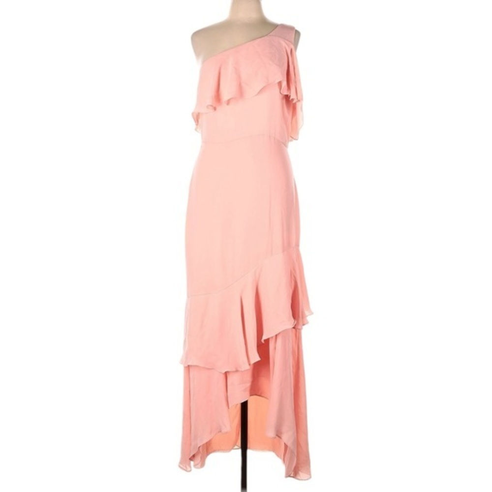 Parker boho peach ruffle one shoulder sleeveless maxi dress hoco‎ wedding prom
